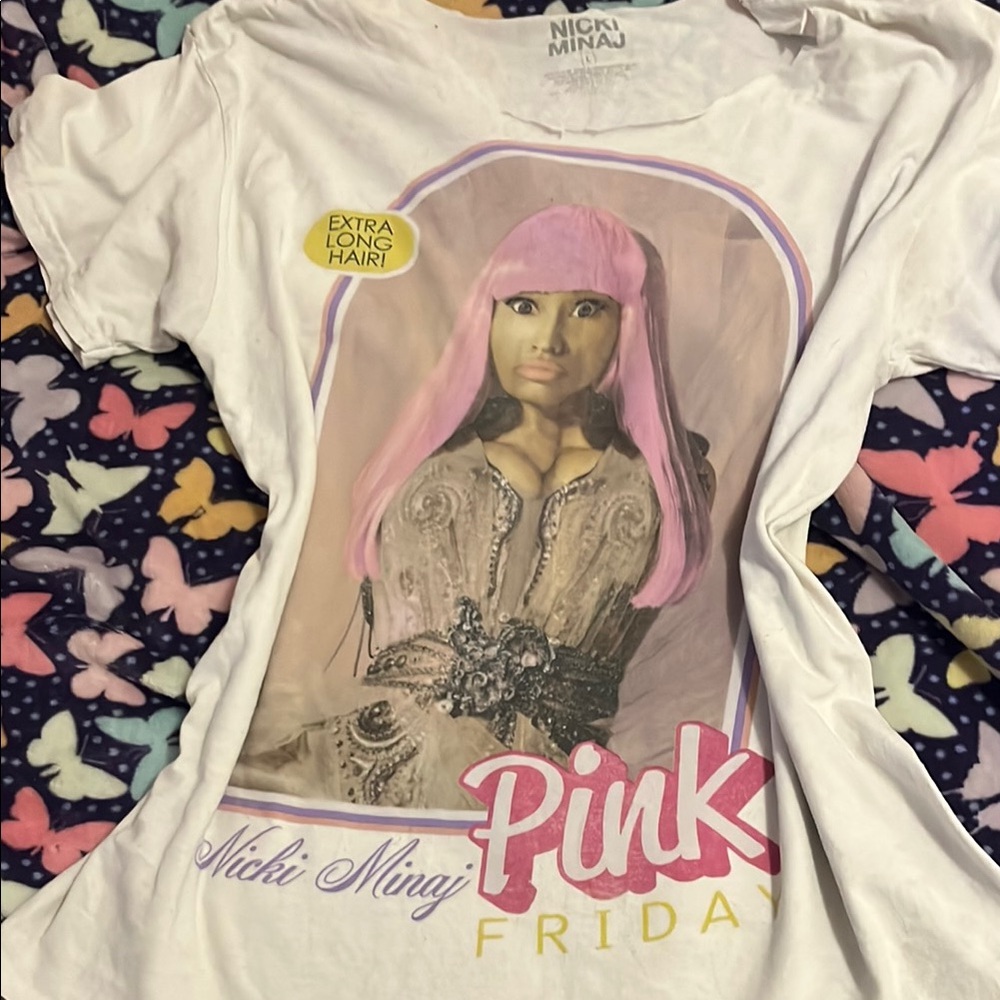 Nicki Minaj Pink Friday Kids Tee - White and Pink